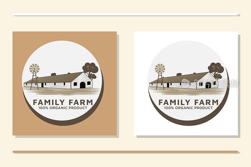 Wood Barn农舍极简复古复古Logo设计灵感